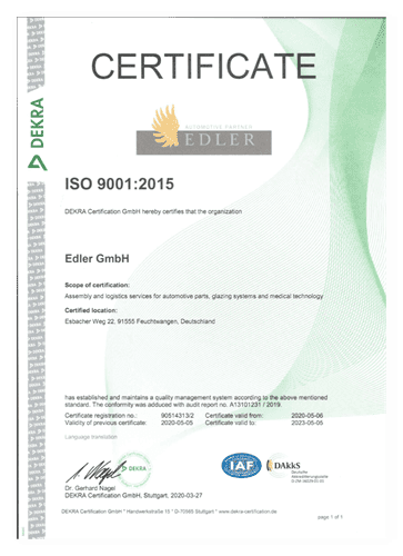 Certificate EN 2020